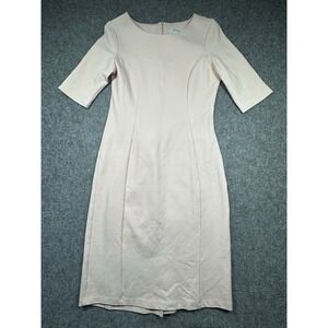 Yellowberry x Mikarose Women's M Pink Modest Pencil Dress Knee Length Classic